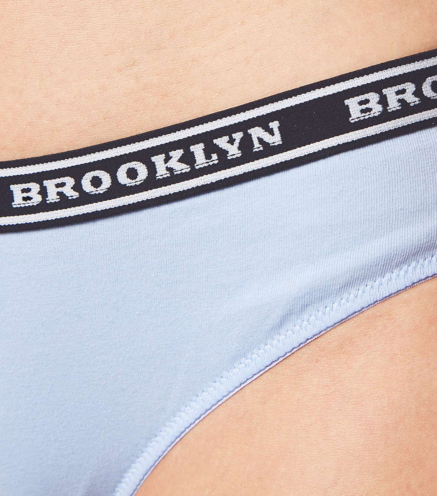 Pale Blue Brooklyn Slogan Elastic Briefs Image 4