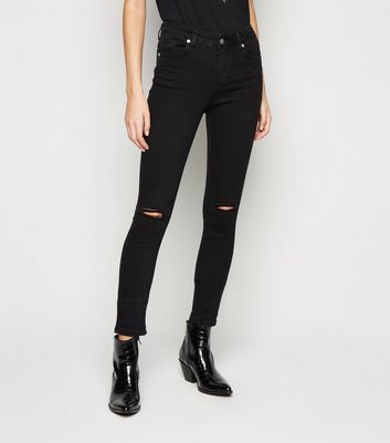 black ripped jeans women's mid rise
