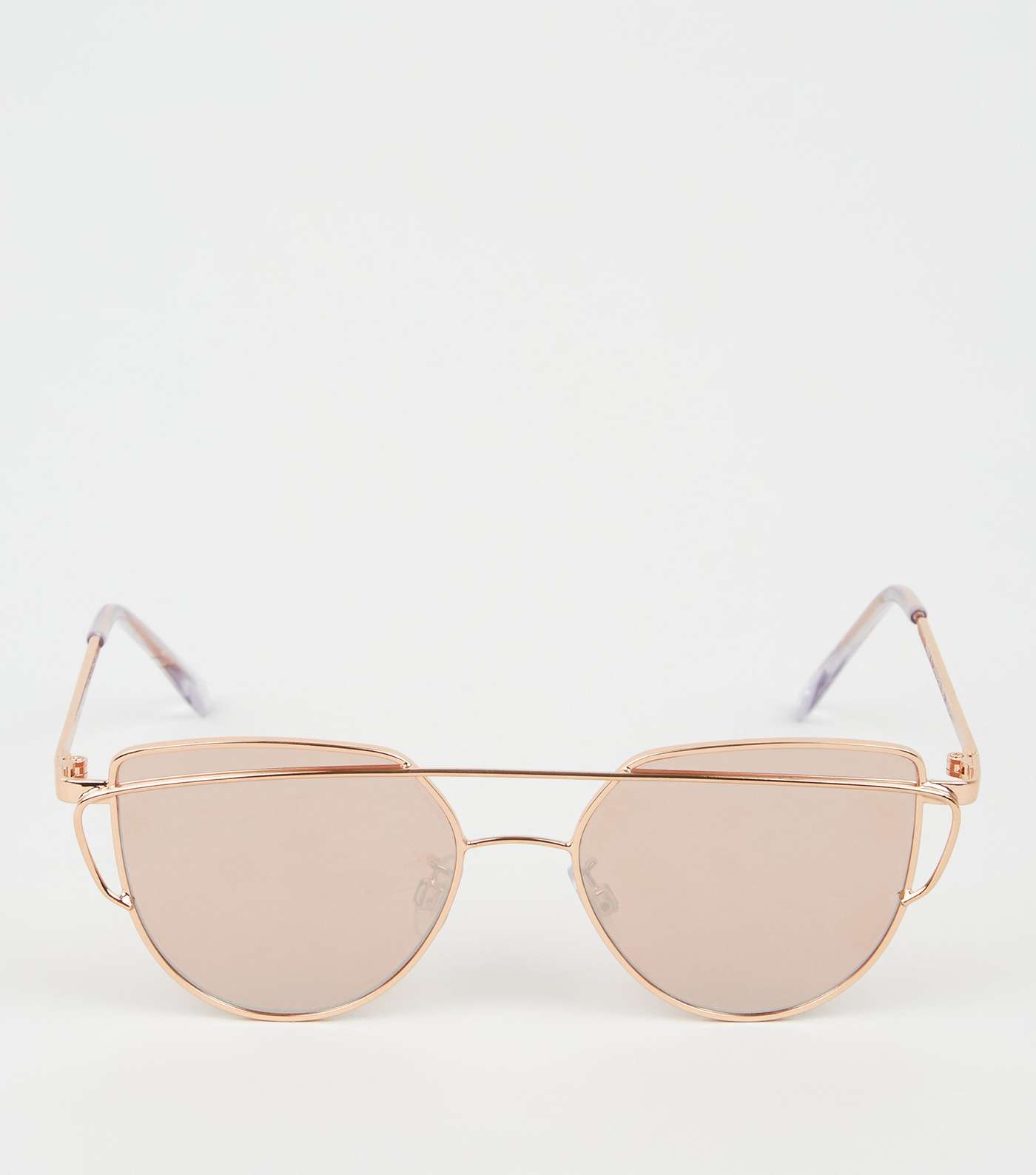 Girls Rose Gold Metal Bar Cat Eye Sunglasses Image 3