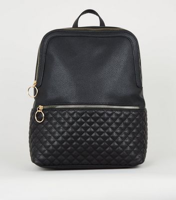 black backpack women's new look