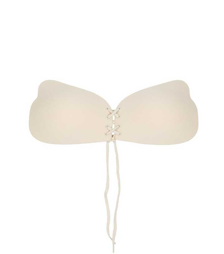 Perfection Beauty Cream D Cup Lace Up Stick On Bra