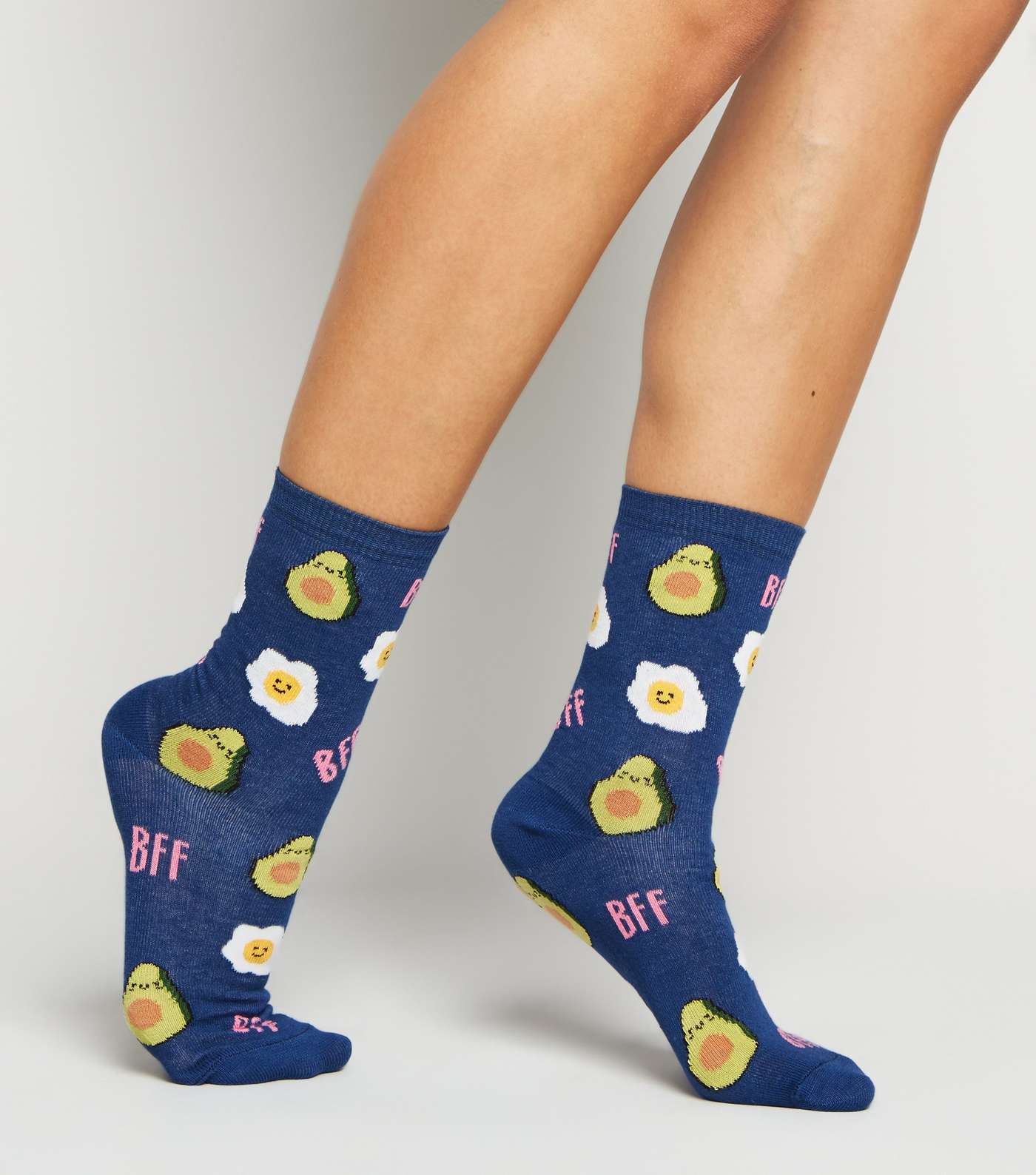 2 Pack Multicoloured Best Friends Egg and Avocado Socks Image 4