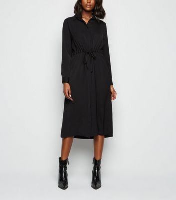 midi shirt dress long sleeve