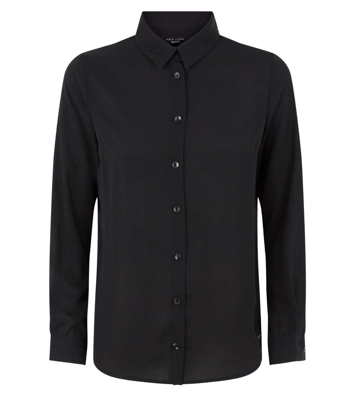 Petite Black Chiffon Long Sleeve Shirt Image 4