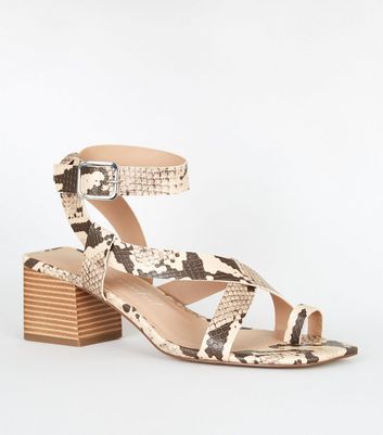 snake heeled sandals