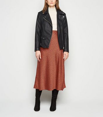 new look check blazer coat in rust