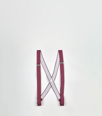 Image of Burgundy Polka Dot Braces New Look