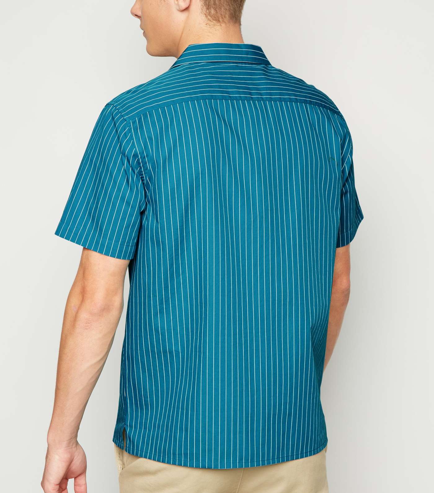 Teal Stripe Poplin Shirt Image 3