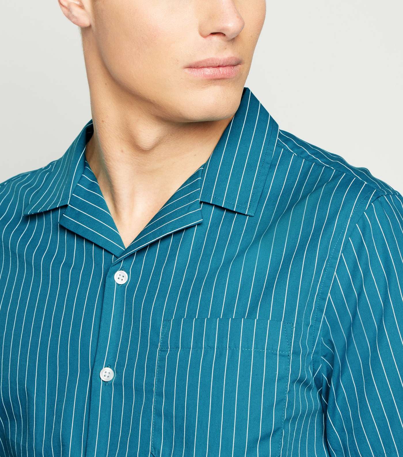 Teal Stripe Poplin Shirt Image 5