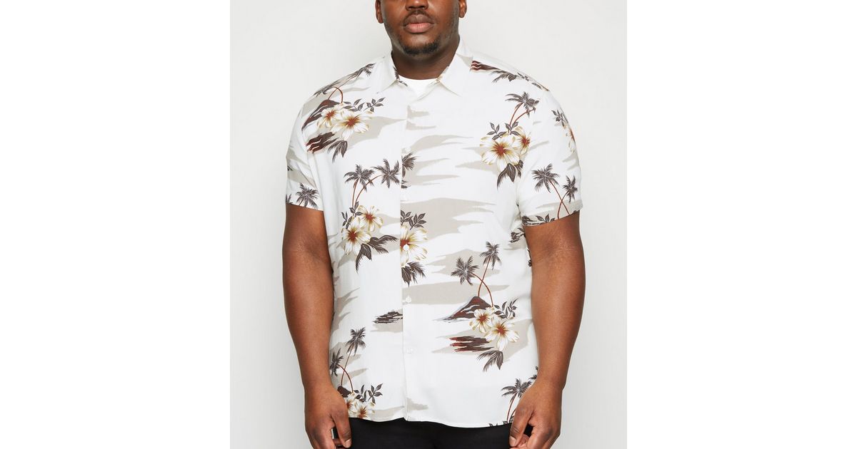 2023 New Year Reset,POROPL Summer Hawaiian Print Turndown Hawaiian Shirt  for Men Clearance White Size 10
