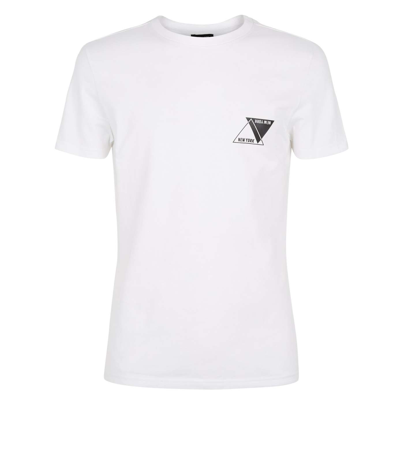 White Triangle New York Slogan T-Shirt Image 4