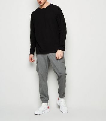 Black Plain Long Sleeve Oversized T 