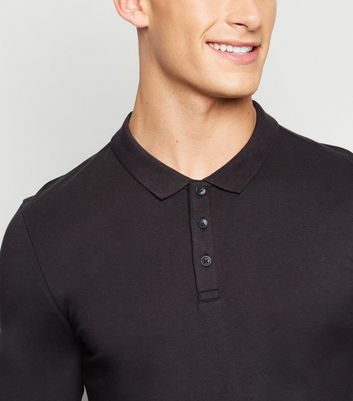 Mens muscle fit shop long sleeve polo