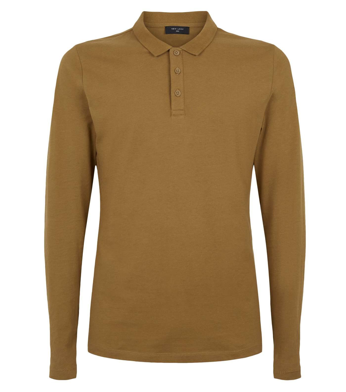 Camel Long Sleeve Muscle Fit Polo Shirt Image 4