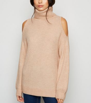 cold shoulder roll neck jumper