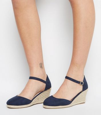 wide fit navy espadrilles