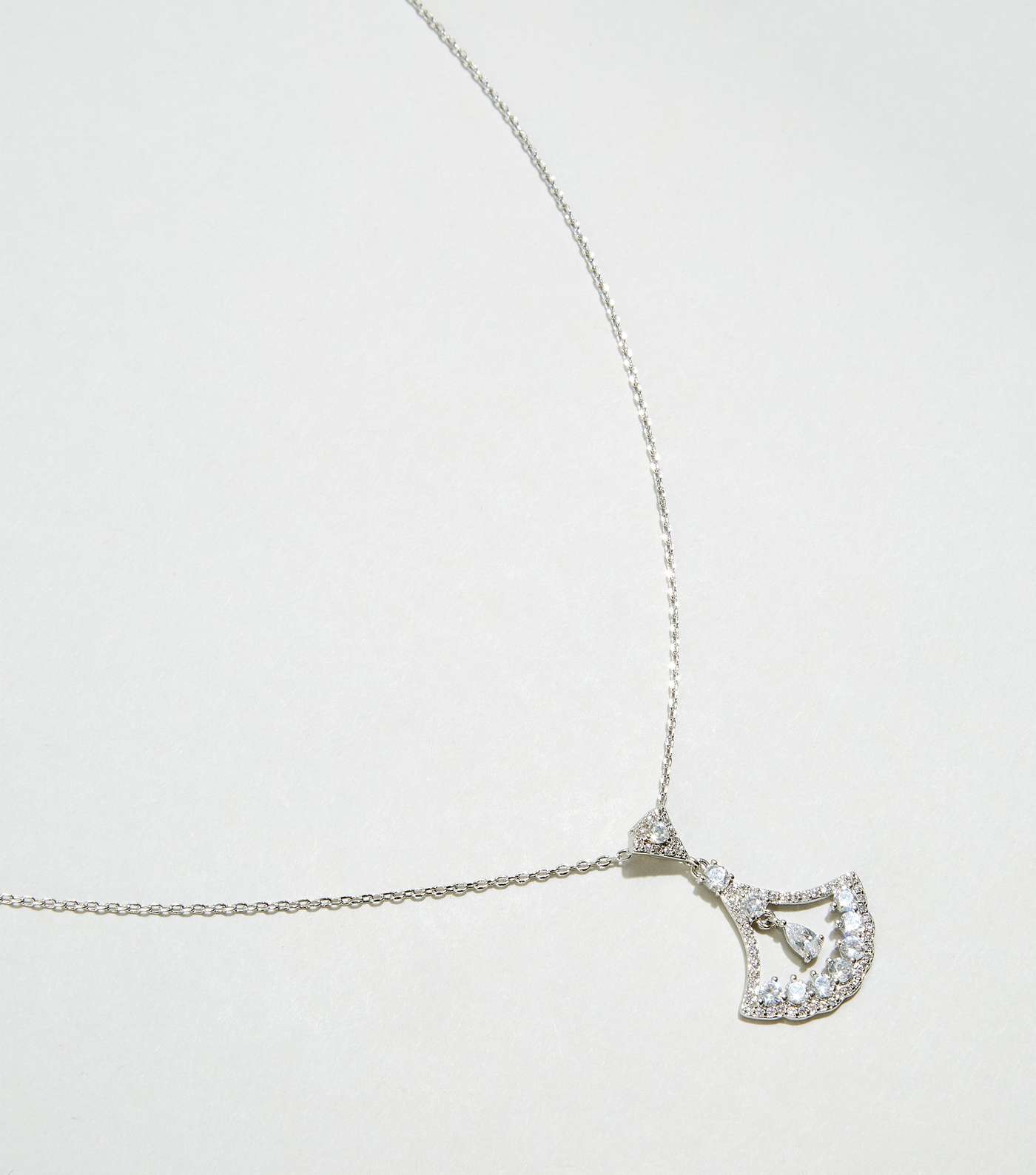 Silver Cubic Zirconia Pendant Necklace Image 3
