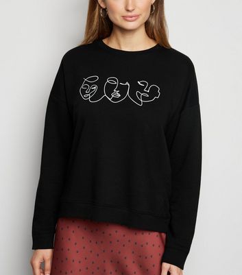 new look black sweatshirt