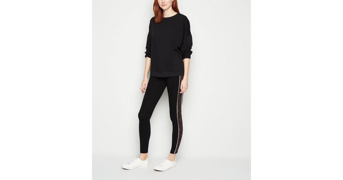 leopard print side stripe leggings