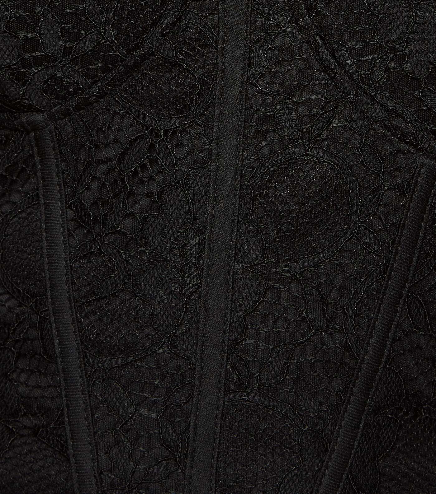 Black Lace Bustier Strappy Bodysuit Image 5