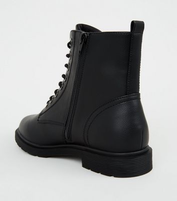 new look black lace up boots