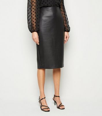 black midi pencil skirt