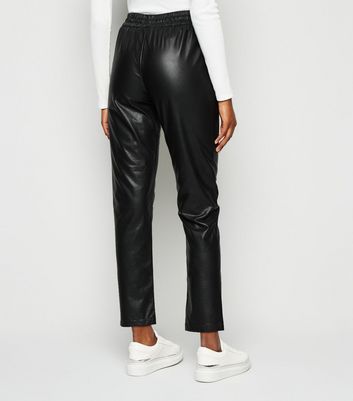 new look leather joggers