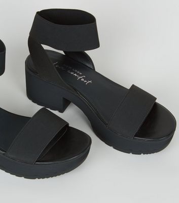sandales à plateforme noire