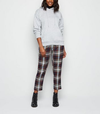 Navy Check Slim Leg Trousers | New Look