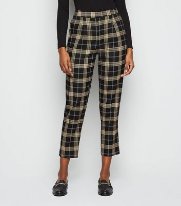 slim leg checked trousers
