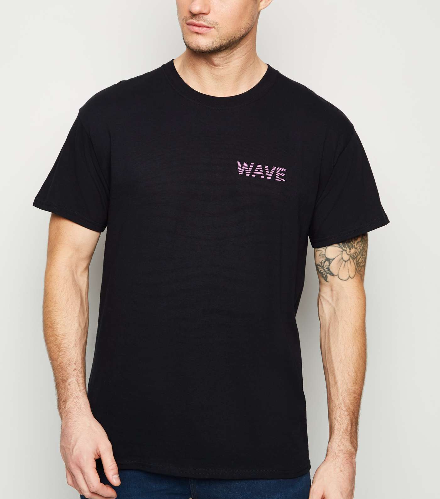 Black Wave Slogan Oversized T-Shirt Image 3