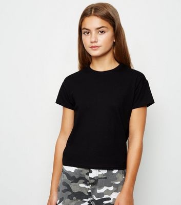 Girls Black Cotton T-Shirt | New Look
