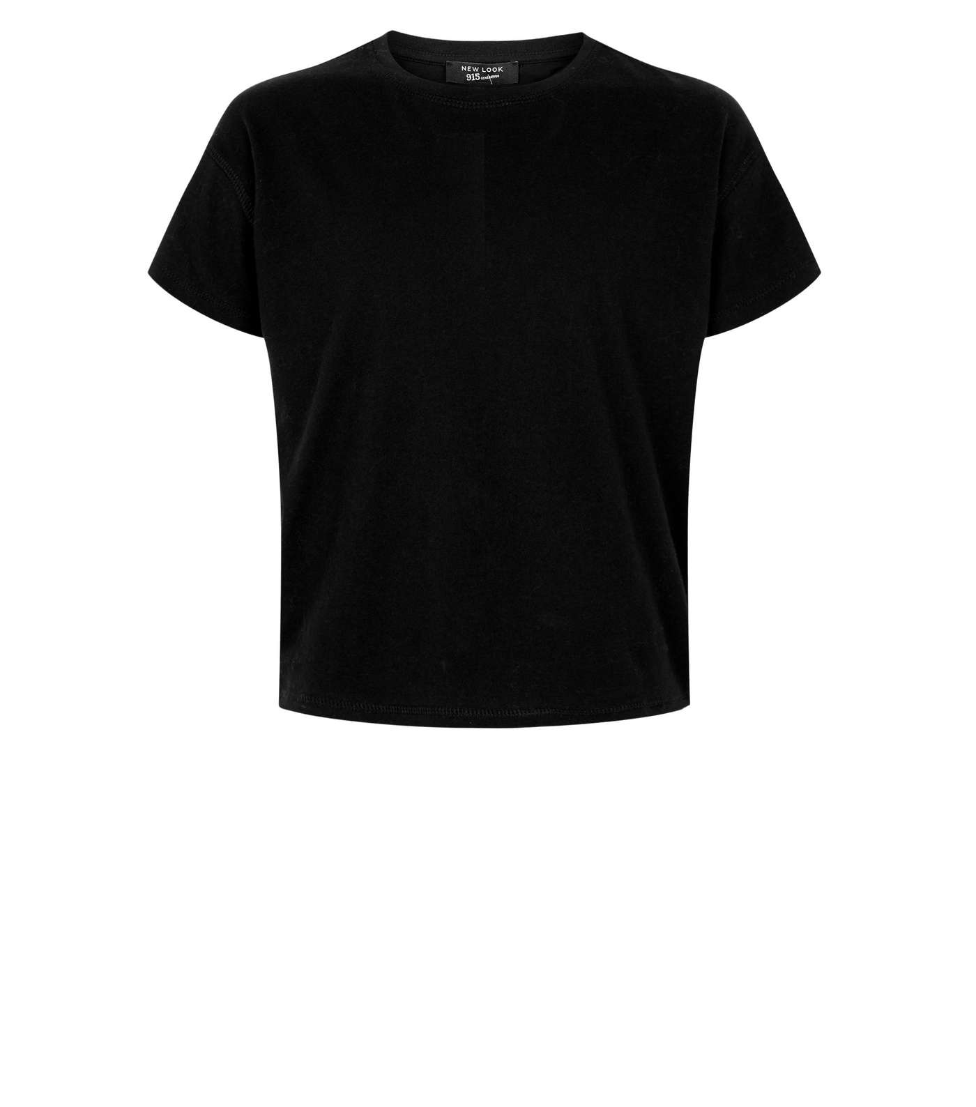 Girls Black Cotton T-Shirt Image 4