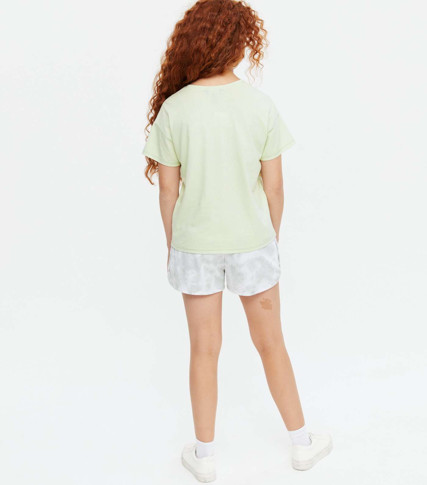 Girls Light Green Cotton T-Shirt Image 4
