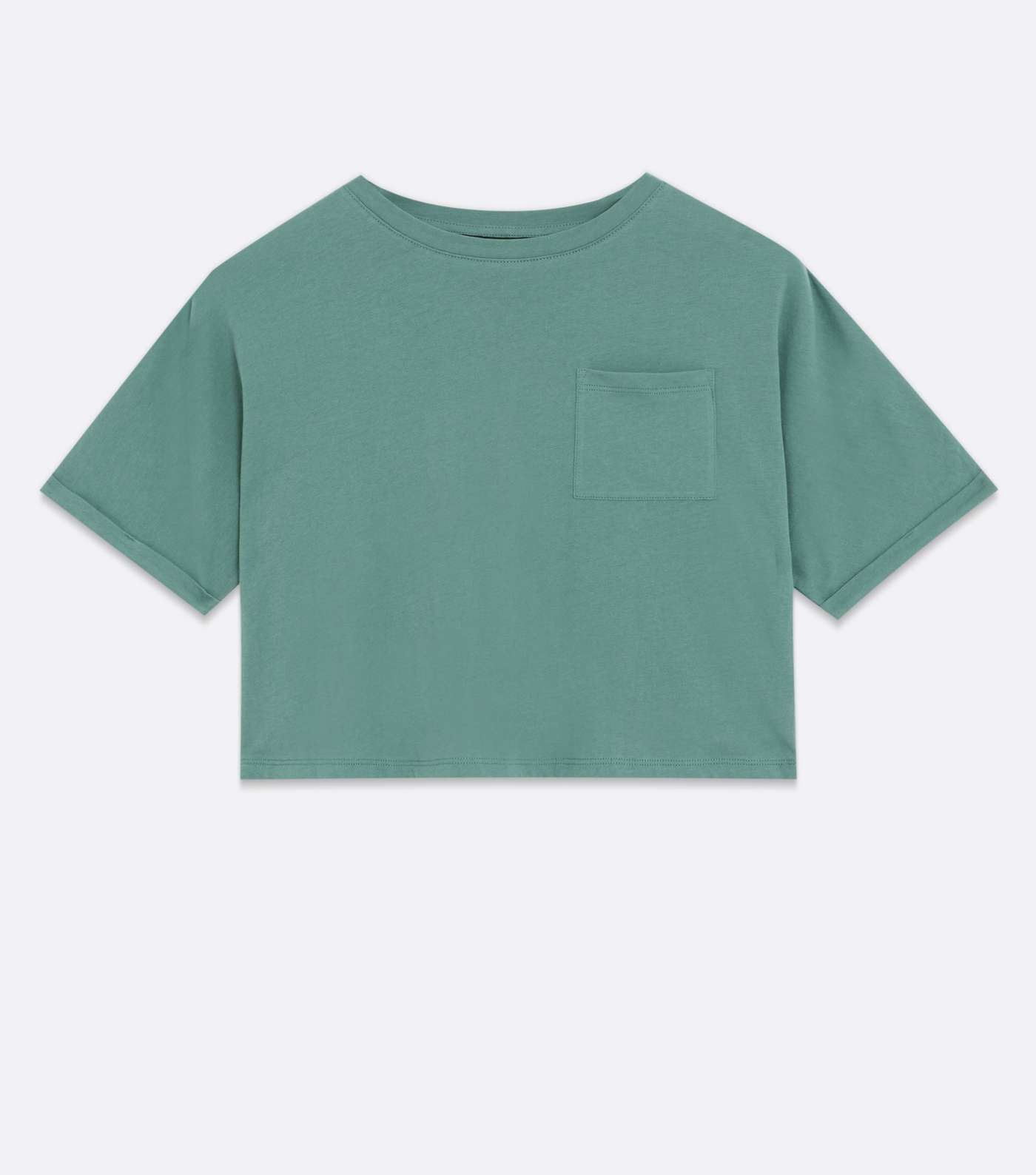 Girls Dark Green Pocket Front T-Shirt Image 5