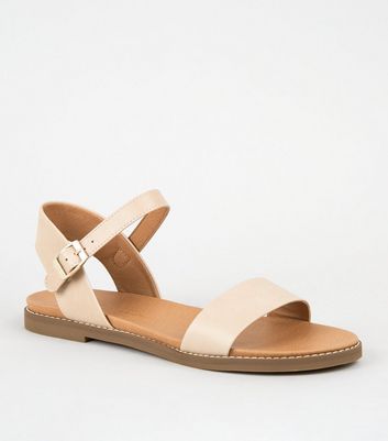 Cream hot sale leather sandals