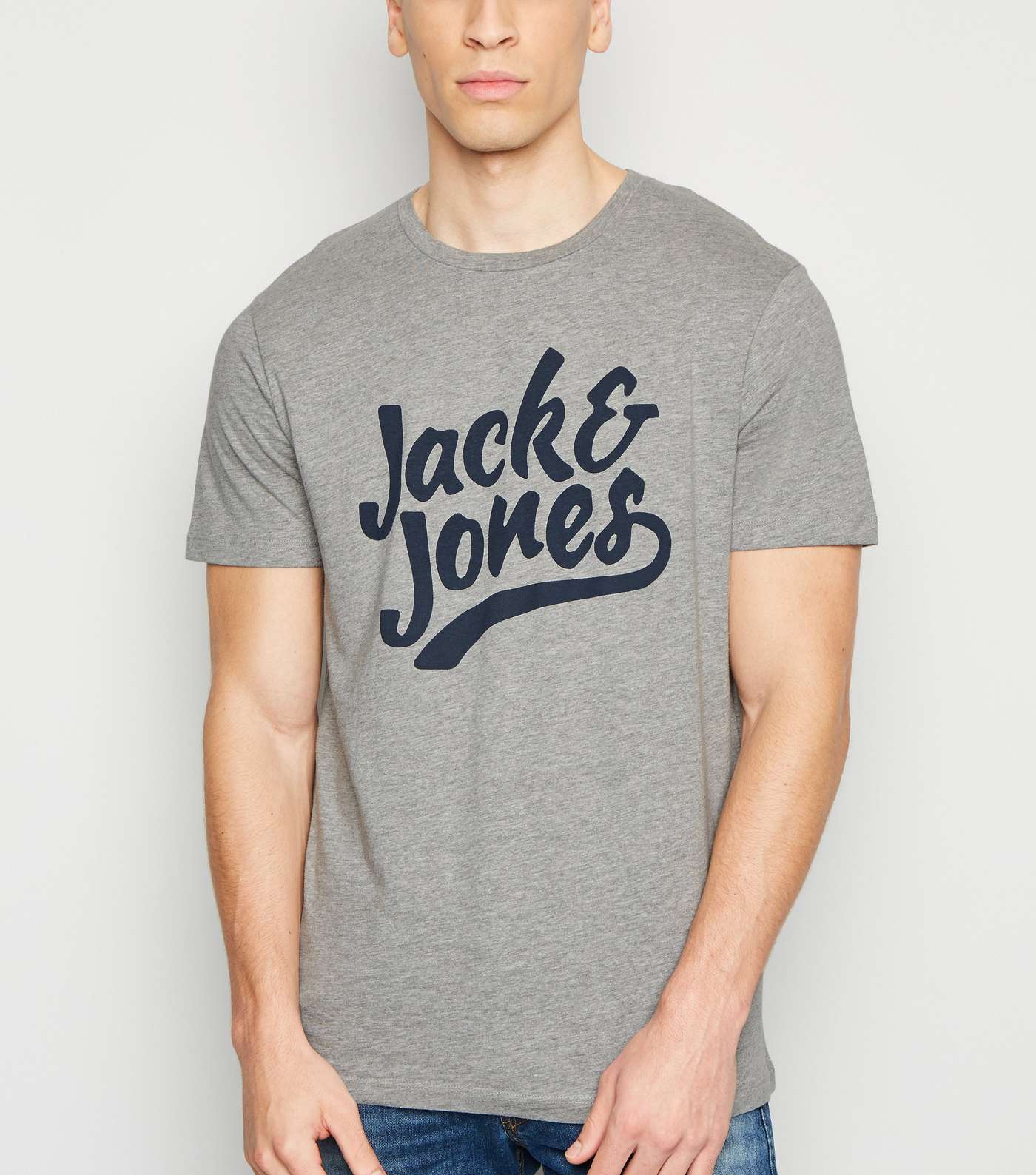 Jack & Jones Grey Marl Crew Neck T-Shirt