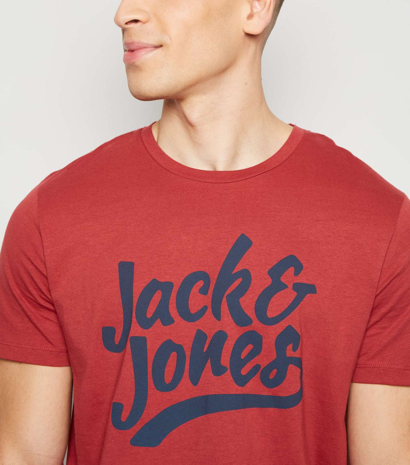 Jack & Jones Dark Red Crew Neck T-Shirt Image 5