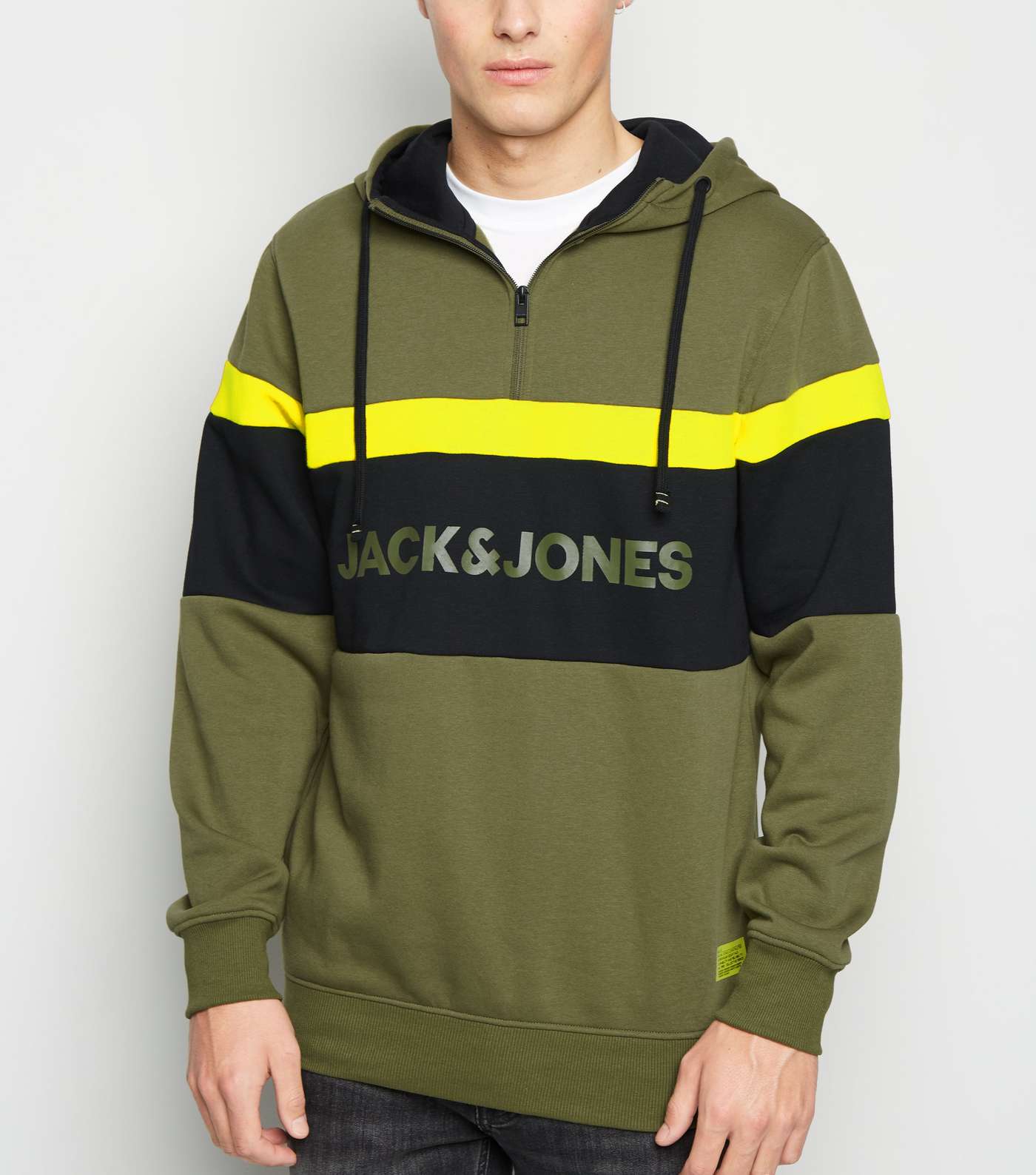 Jack & Jones Olive Zip Neck Sweatshirt