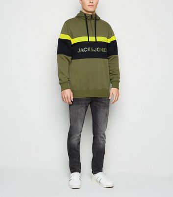 Image of Jack & Jones Olive Zip Neck Sweatshirt New Look