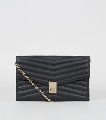 Black Quilted Leather-Look Clutch Bag New Look Vegan shop for Black Quilted Leather-Look Clutch Bag New Look Vegan at Shopo
