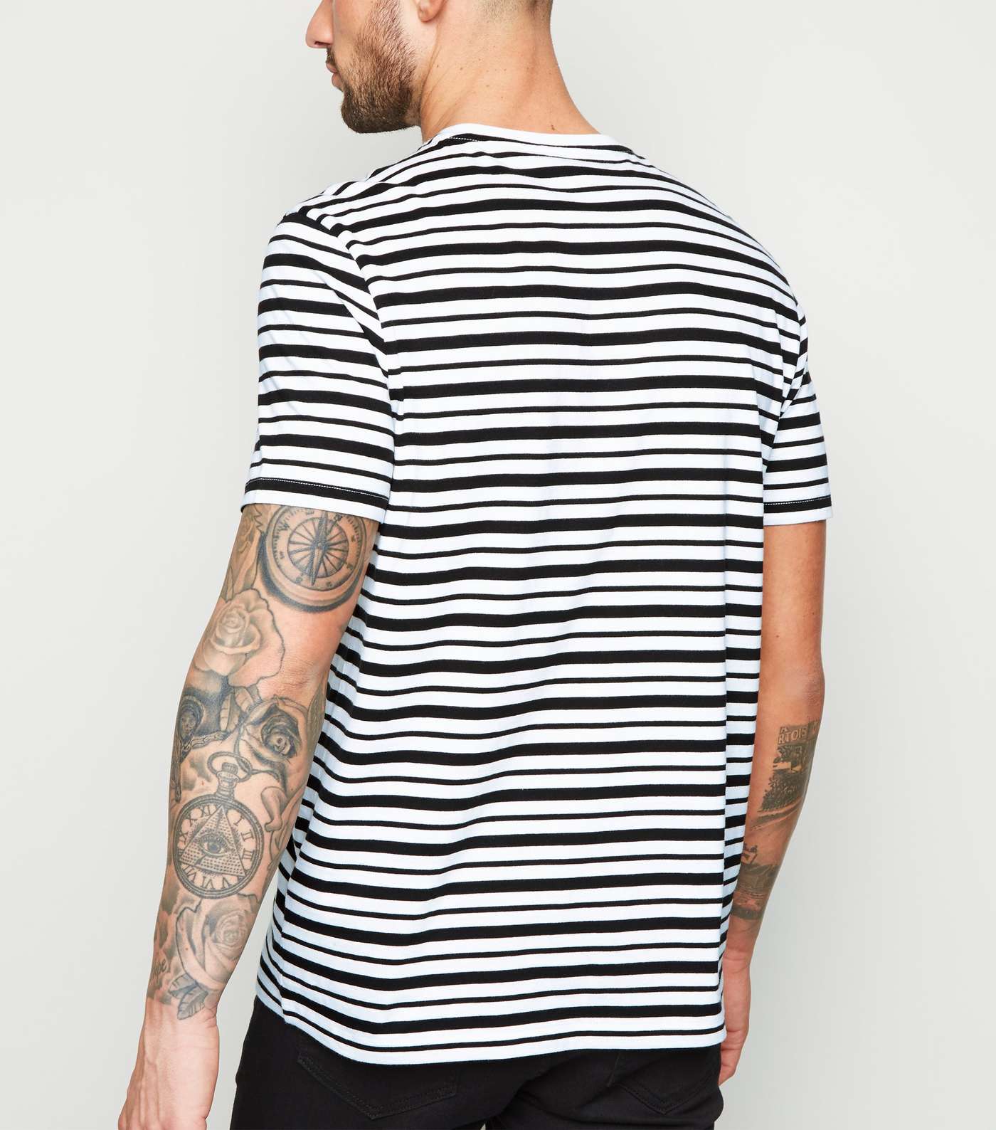 Black Stripe Short Sleeve T-Shirt Image 3