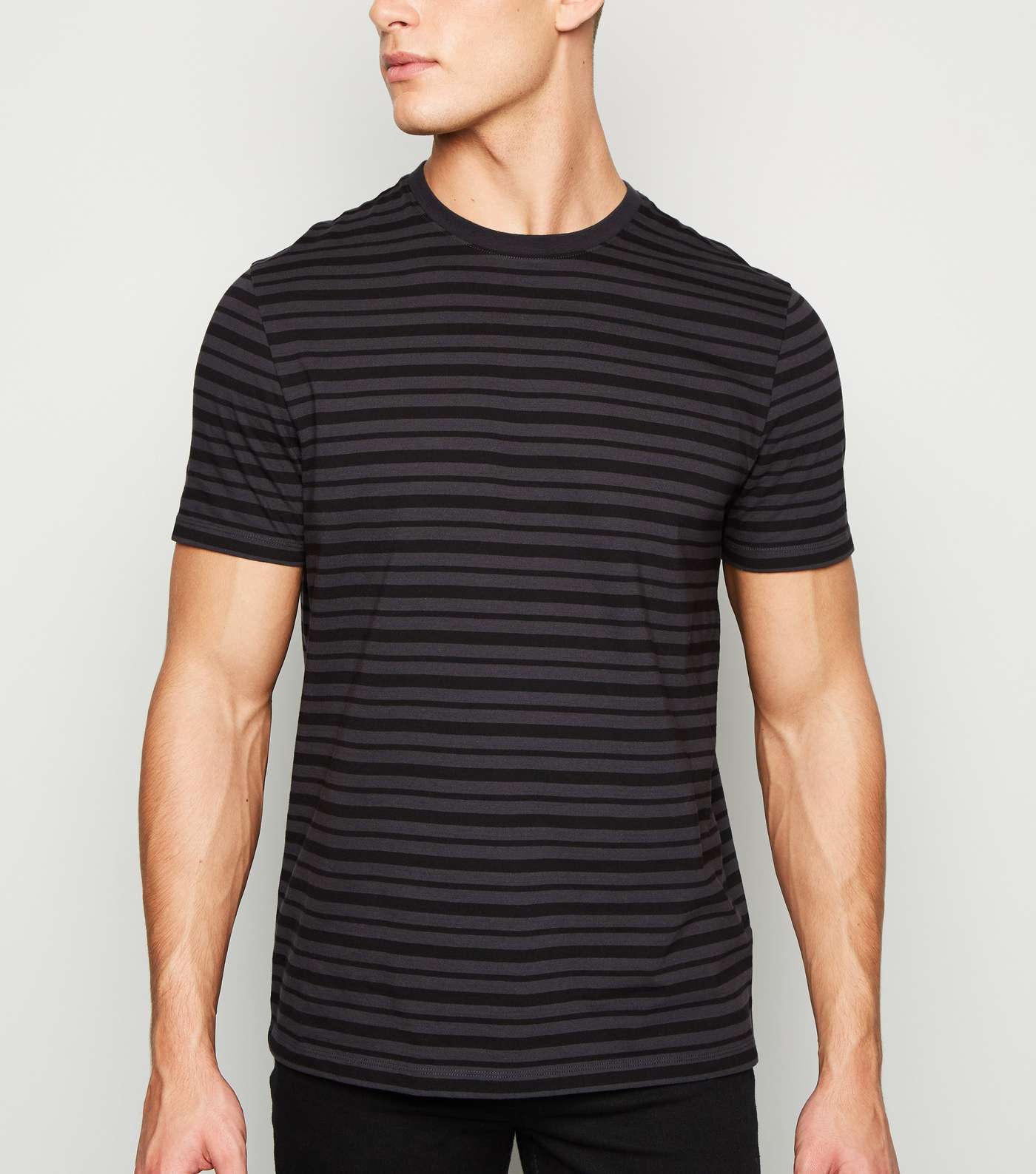Dark Grey Stripe Short Sleeve T-Shirt