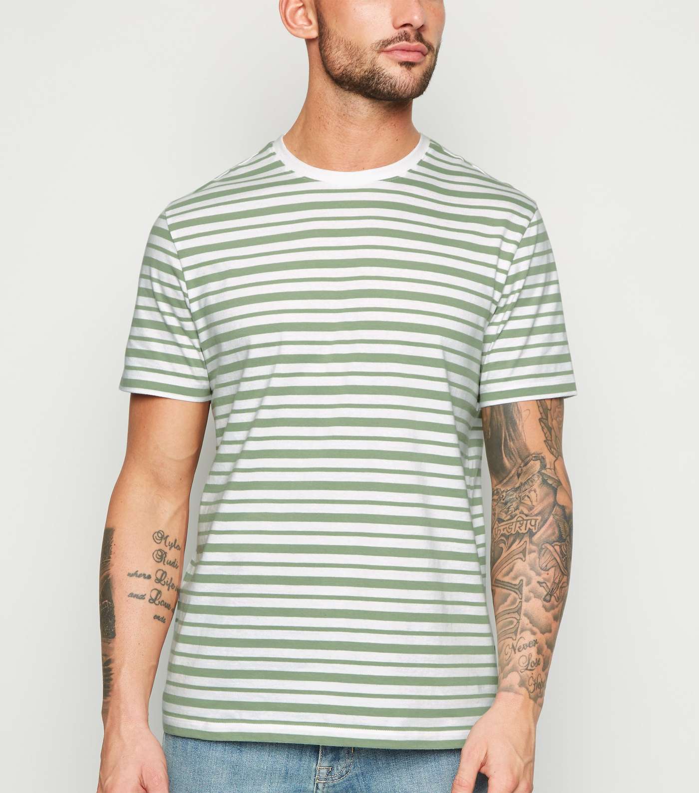 Olive Stripe Short Sleeve T-Shirt
