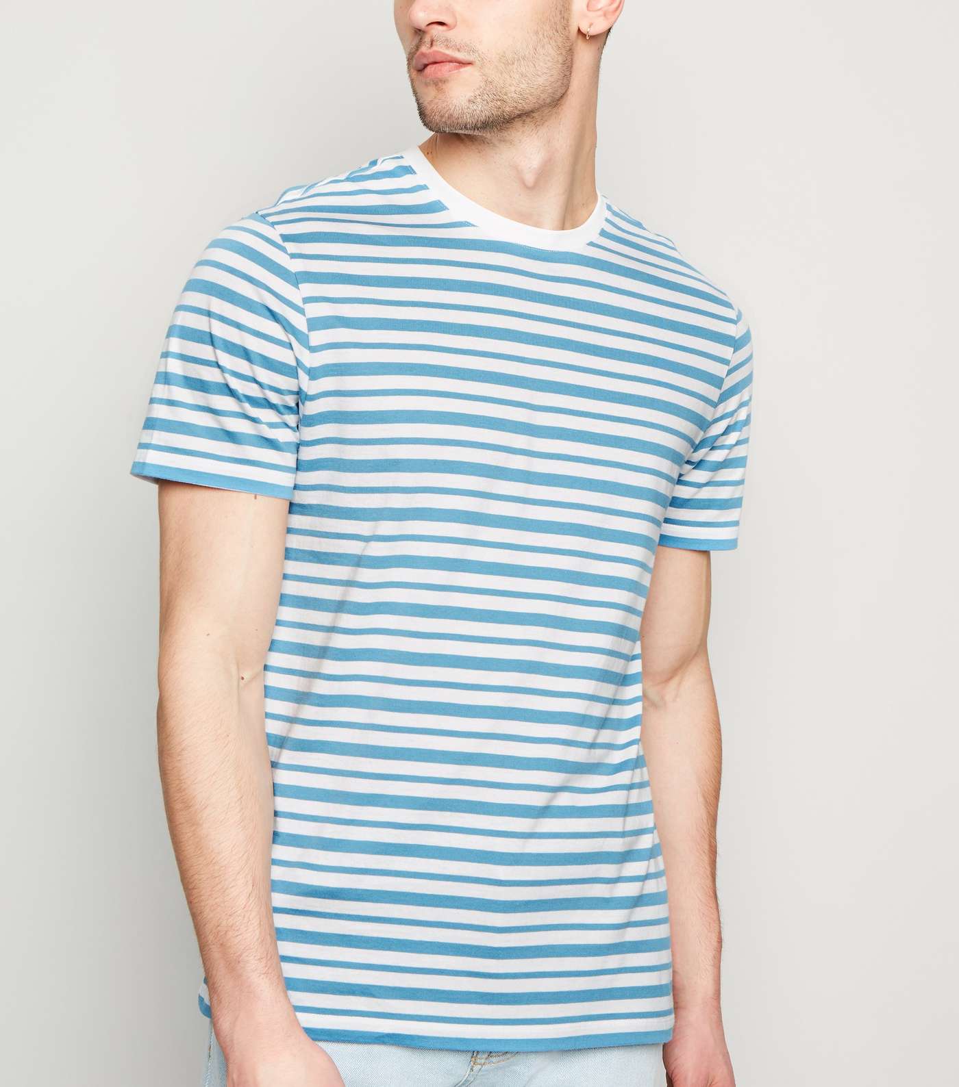 Bright Blue Stripe Short Sleeve T-Shirt