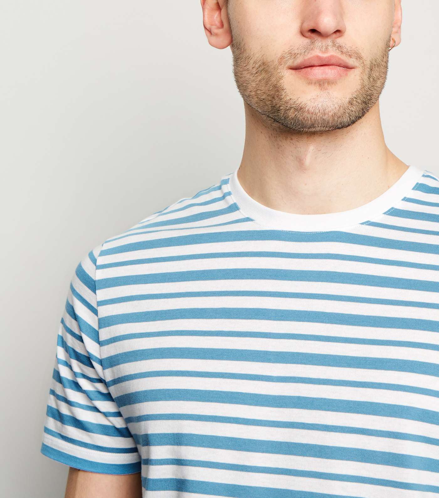 Bright Blue Stripe Short Sleeve T-Shirt Image 5