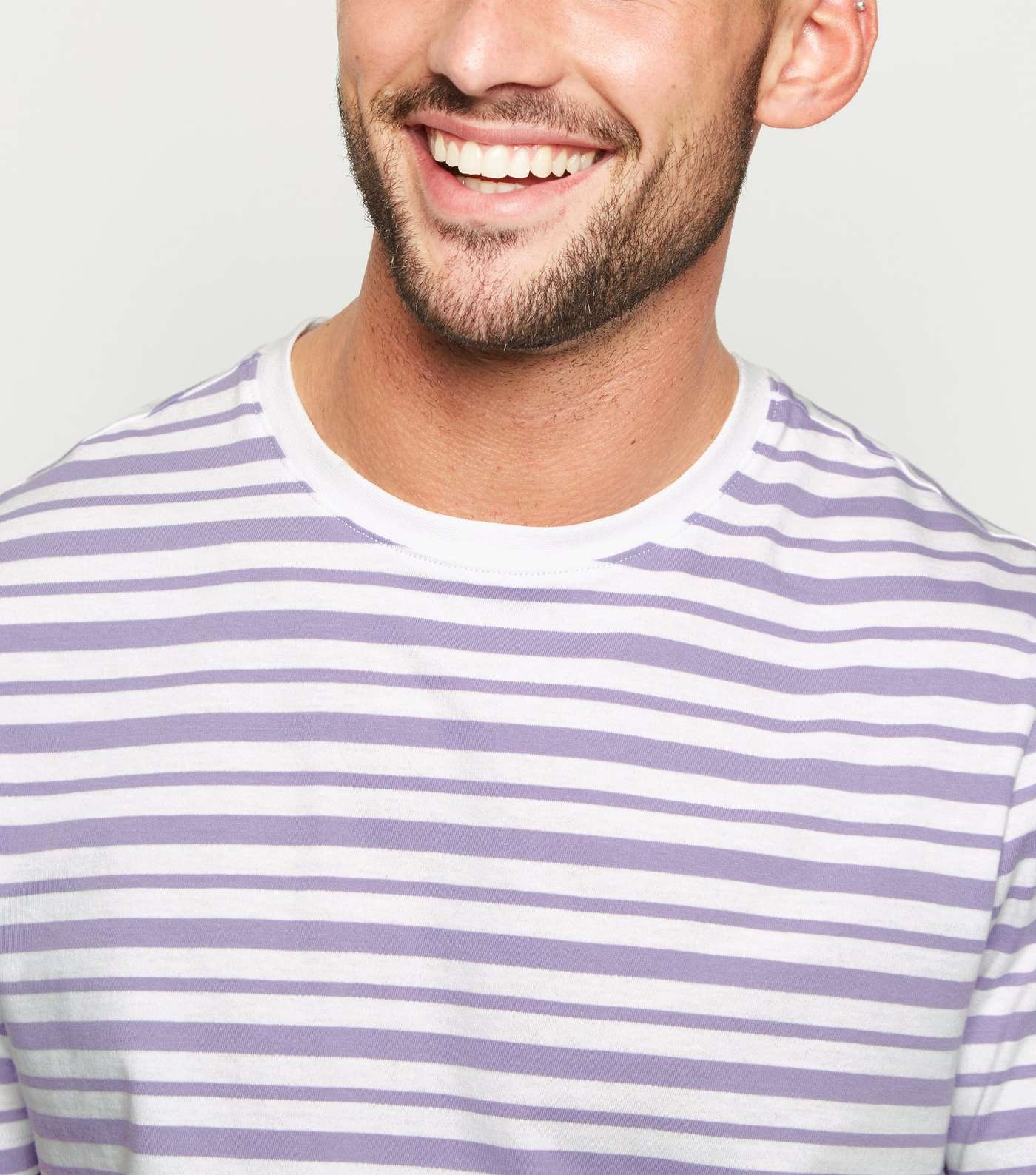 Lilac Stripe Short Sleeve T-Shirt Image 5