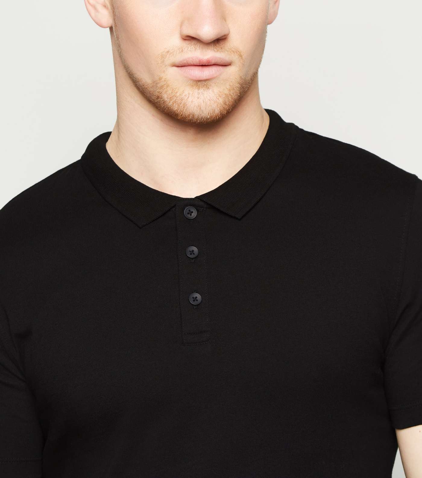 Black Muscle Fit Polo Shirt Image 5