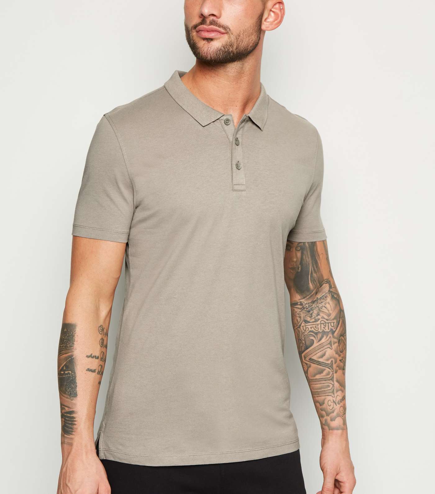 Pale Grey Muscle Fit Polo Shirt