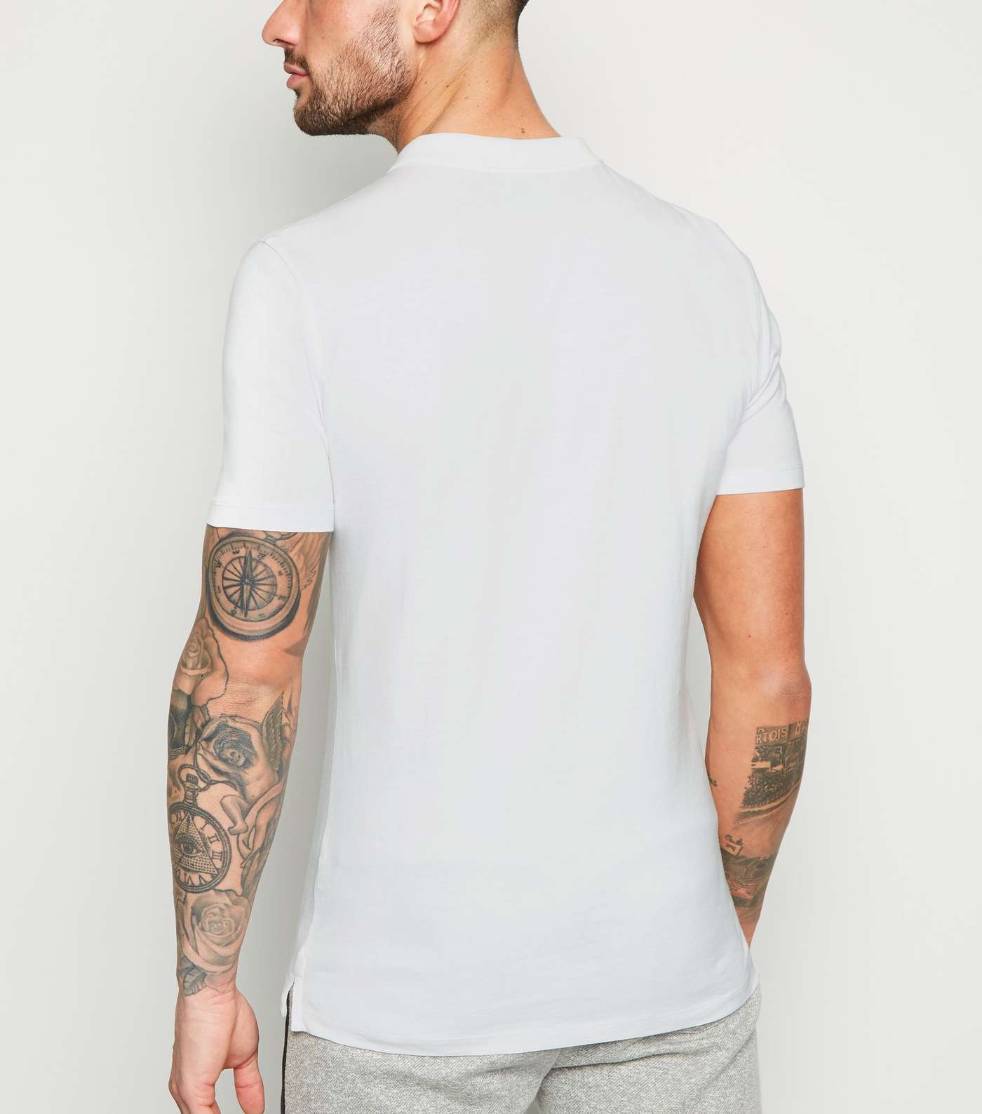 White Muscle Fit Polo Shirt Image 3